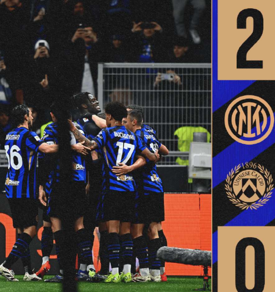 国际米兰主场大胜乌迪内斯，稳占前三